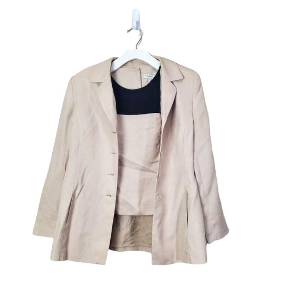 LORD & TAYLOR Womens Blazer & Vest SZ 10P Bundle Cream Black Textured Minimal